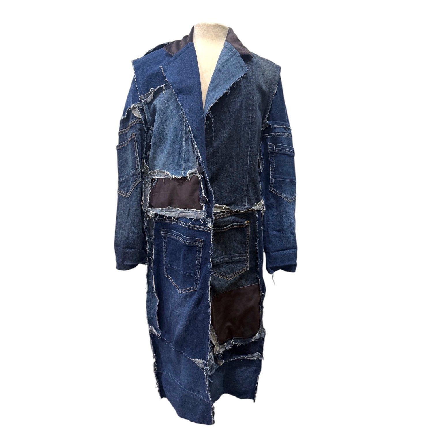 Ulka Blazer Denim Patchwork Coat