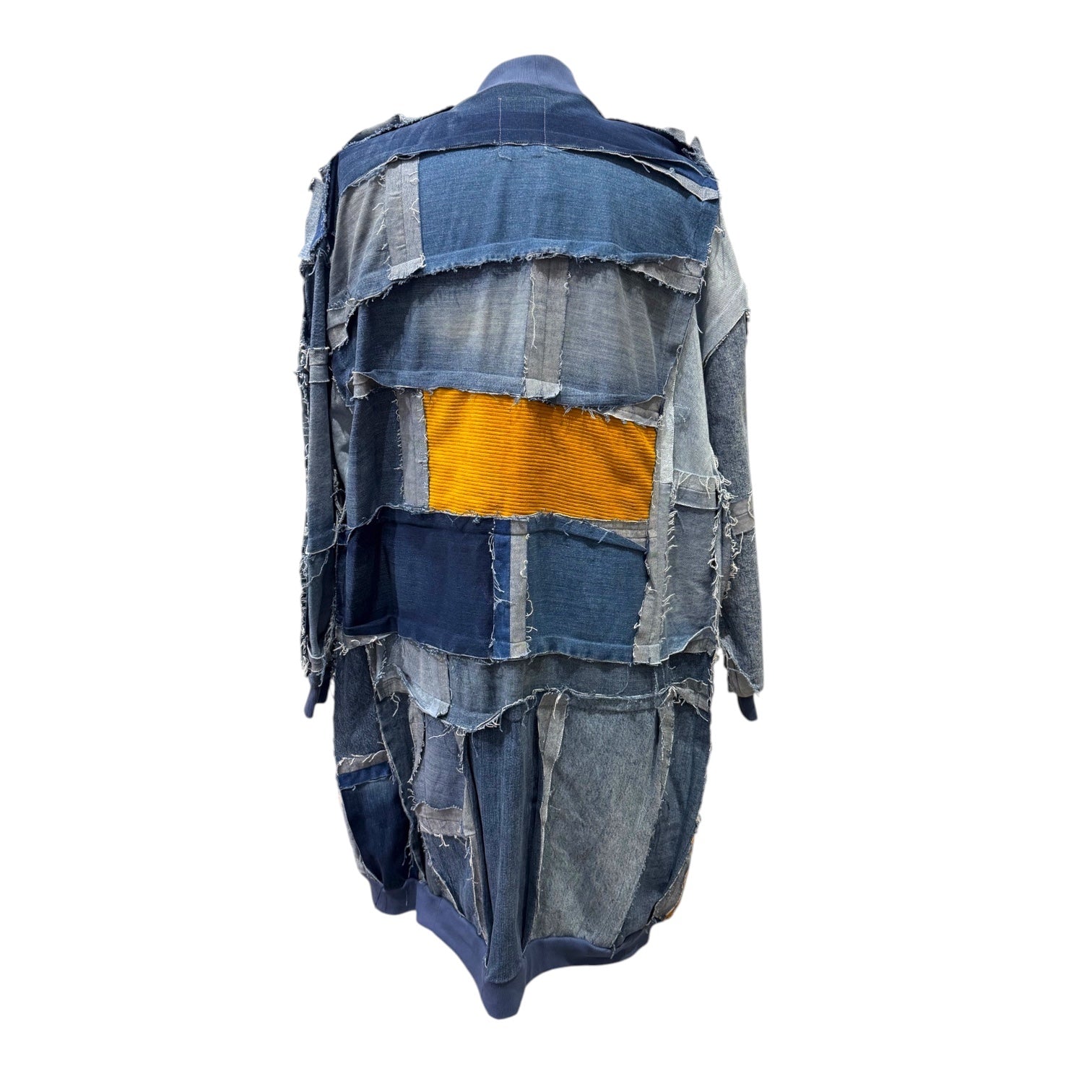 Ulka Denim Patchwork Coat Blue