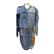 Ulka Denim Patchwork Coat Blue