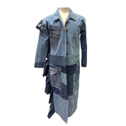 Malcolm X Denim Patchwork Coat