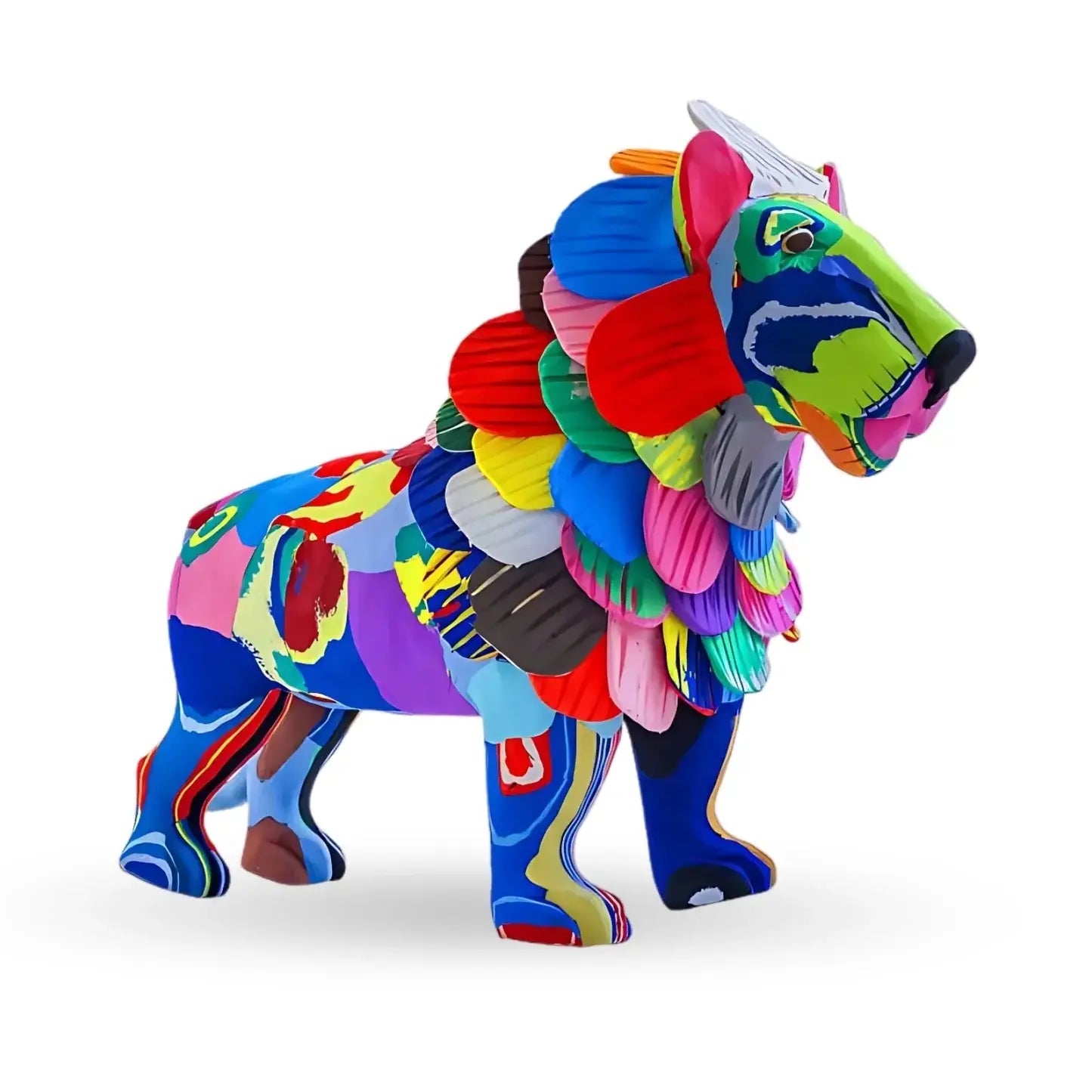 Recycled Lion Flip Flop Sculpture: Large