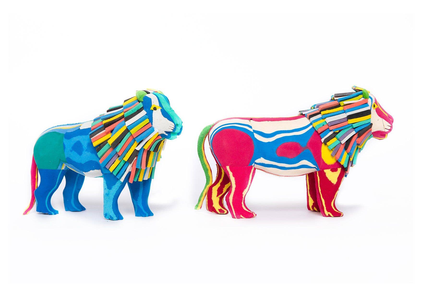 Recycled Lion Flip Flop Sculpture: Large