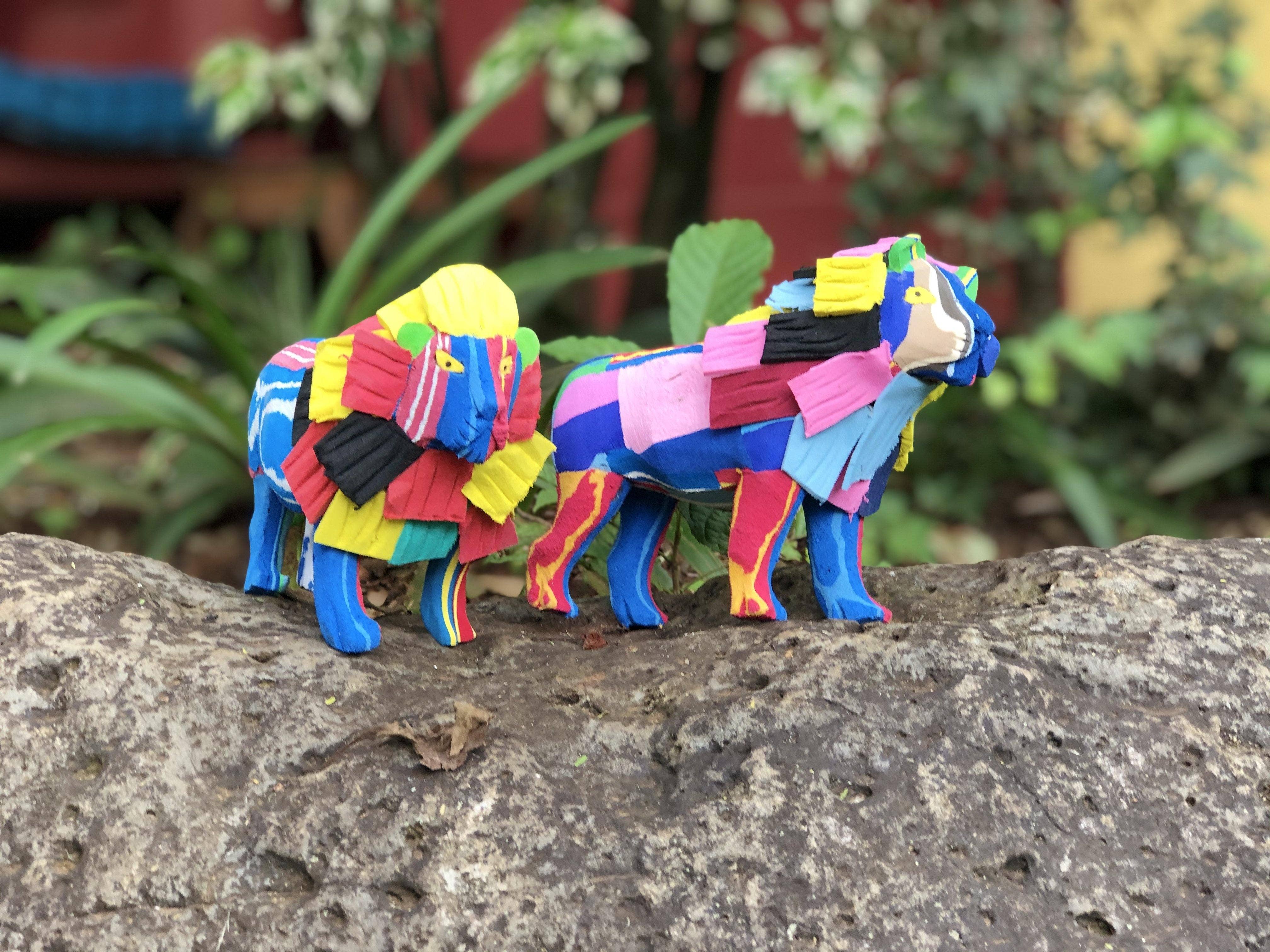Recycled Lion Flip Flop Sculpture: Large