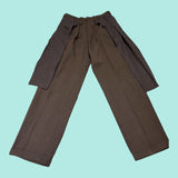 Wool Pants with Side Panel