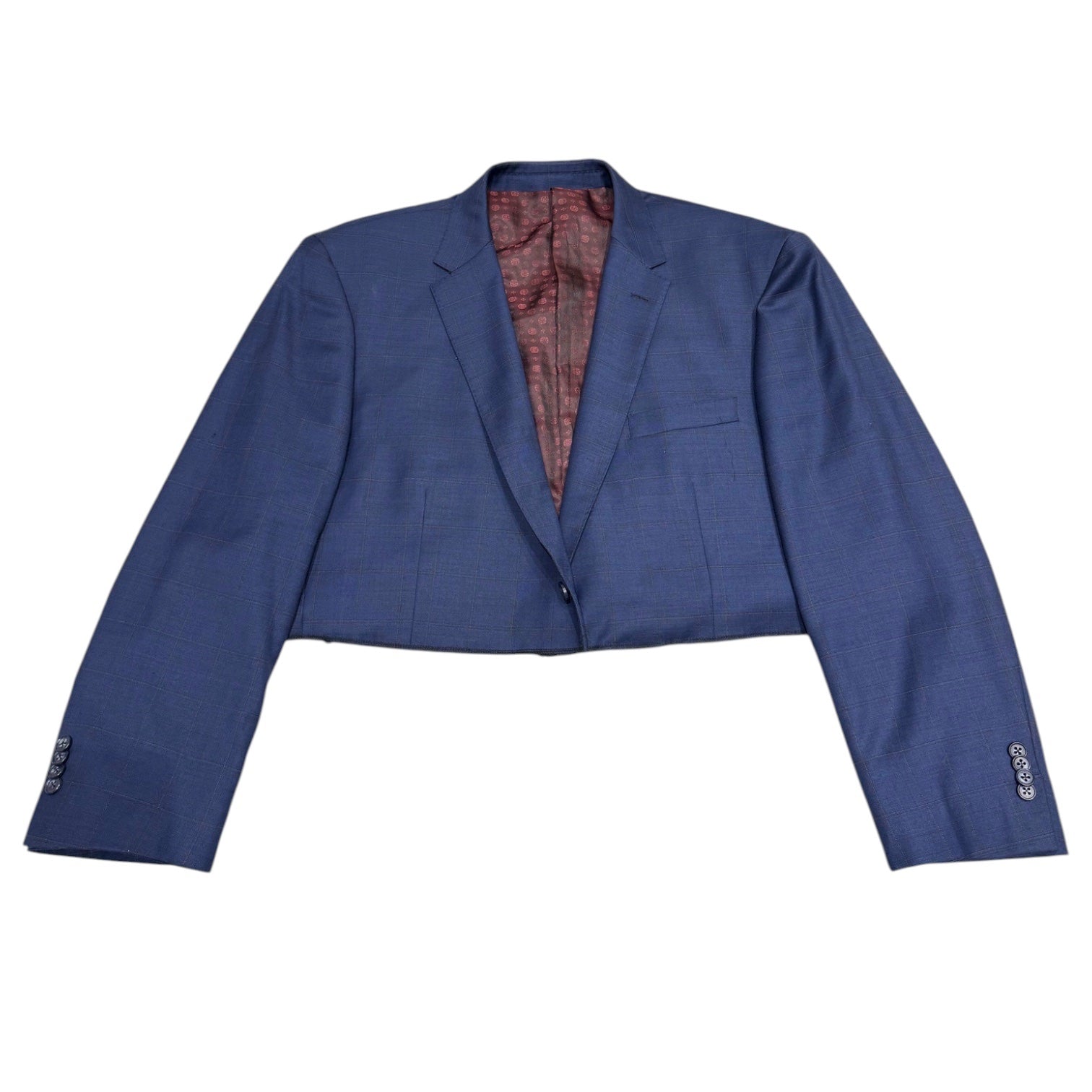 Cropped Blazer with Denim Heart & Eyes