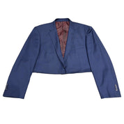 Cropped Blazer with Denim Heart & Eyes