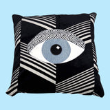Double Eye Velvet & Denim Pillow