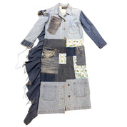 Malcolm X Denim Patchwork Coat
