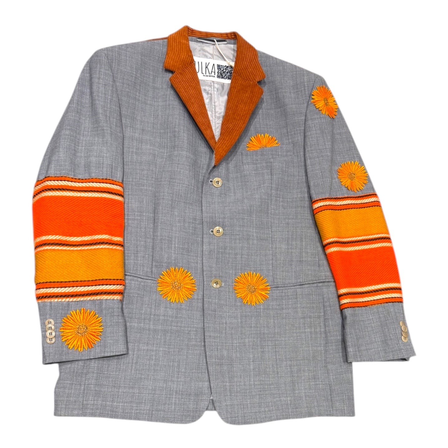 Orange Flower Blazer 