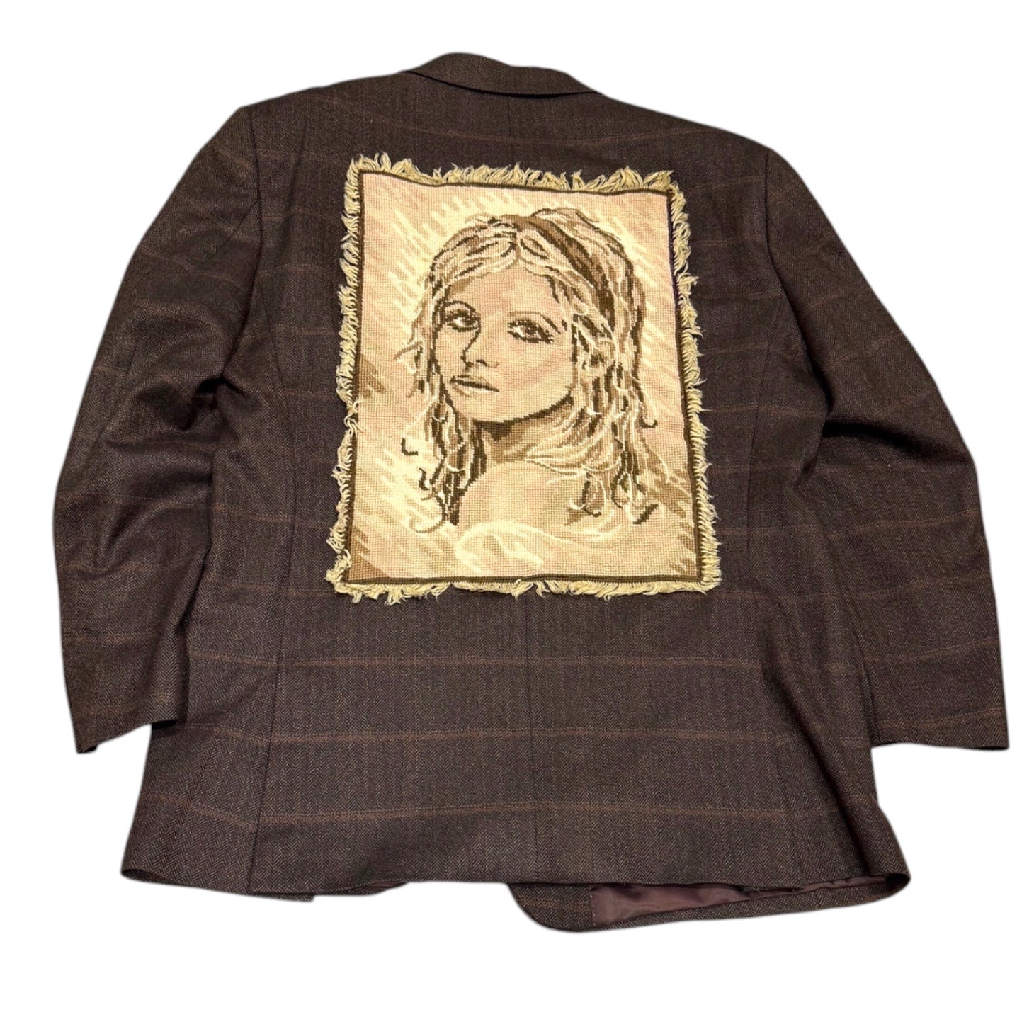 Wool Vintage Needlepoint Woman Blazer