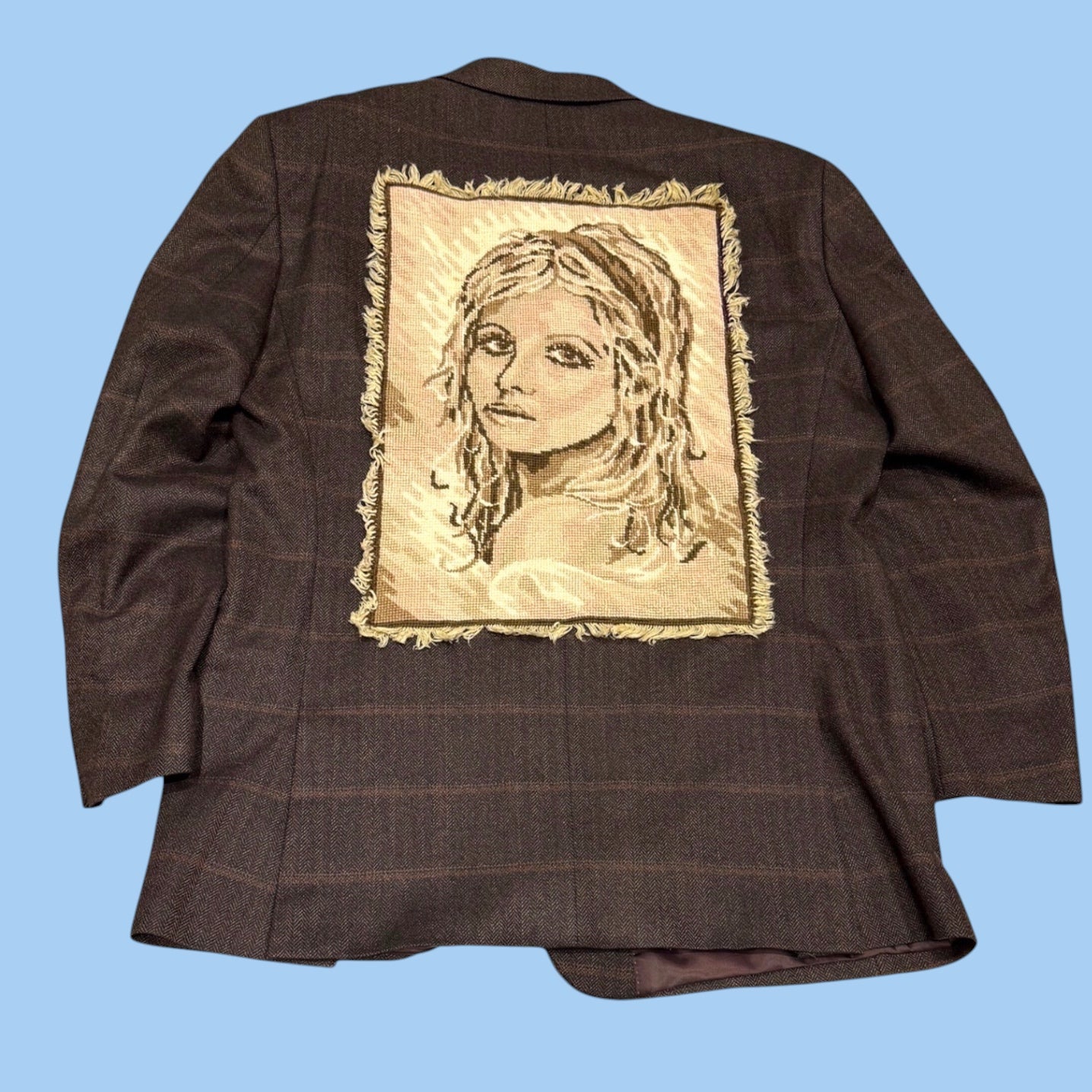 Wool Vintage Needlepoint Woman Blazer