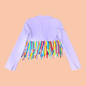 Triple Layer T-Shirt Fringe Blazer