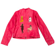 Pink Leather Jacket with Women