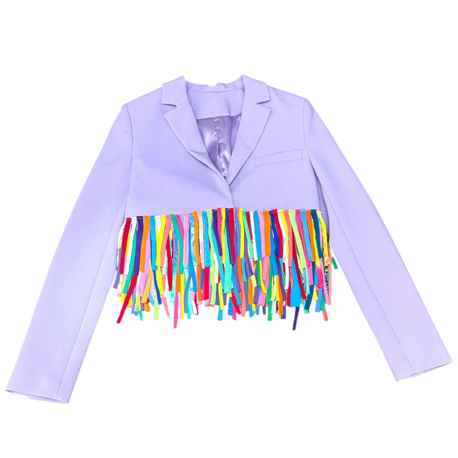 Triple Layer T-Shirt Fringe Blazer