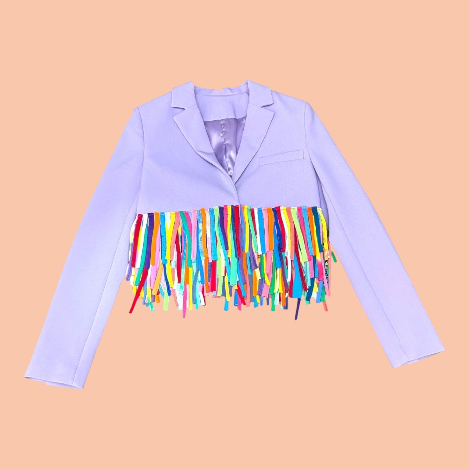 Triple Layer T-Shirt Fringe Blazer