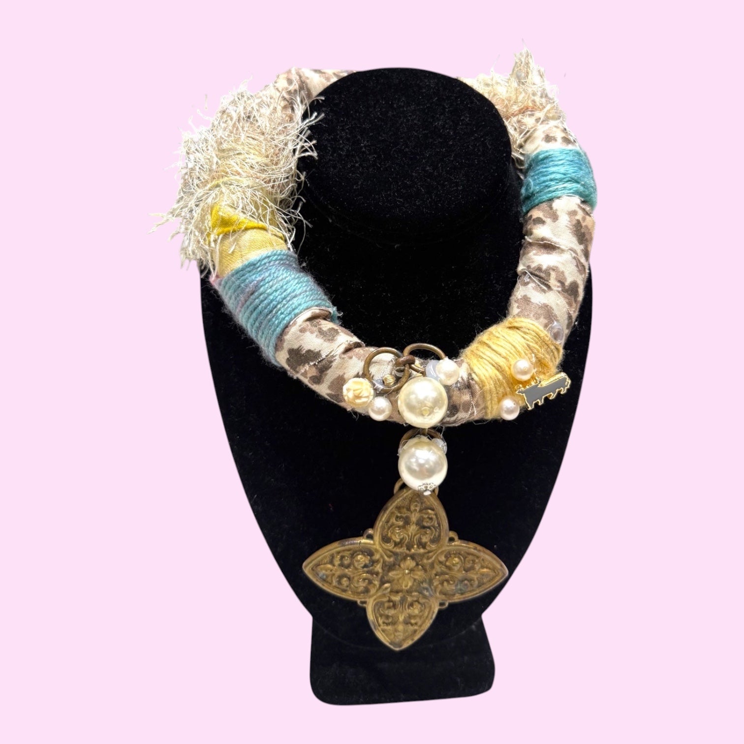 Fabric Collar with Pendant