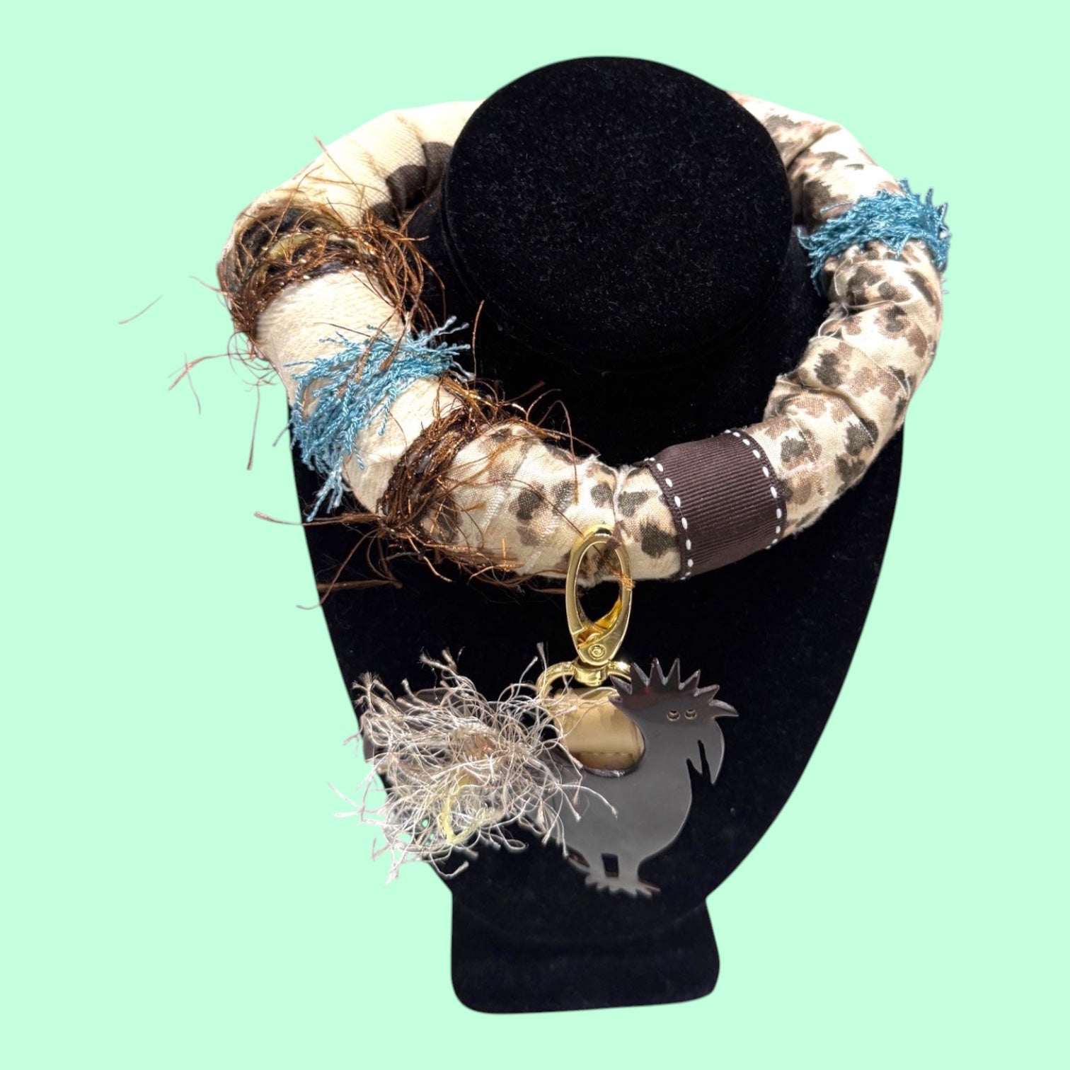 Fabric Collar with Rooster