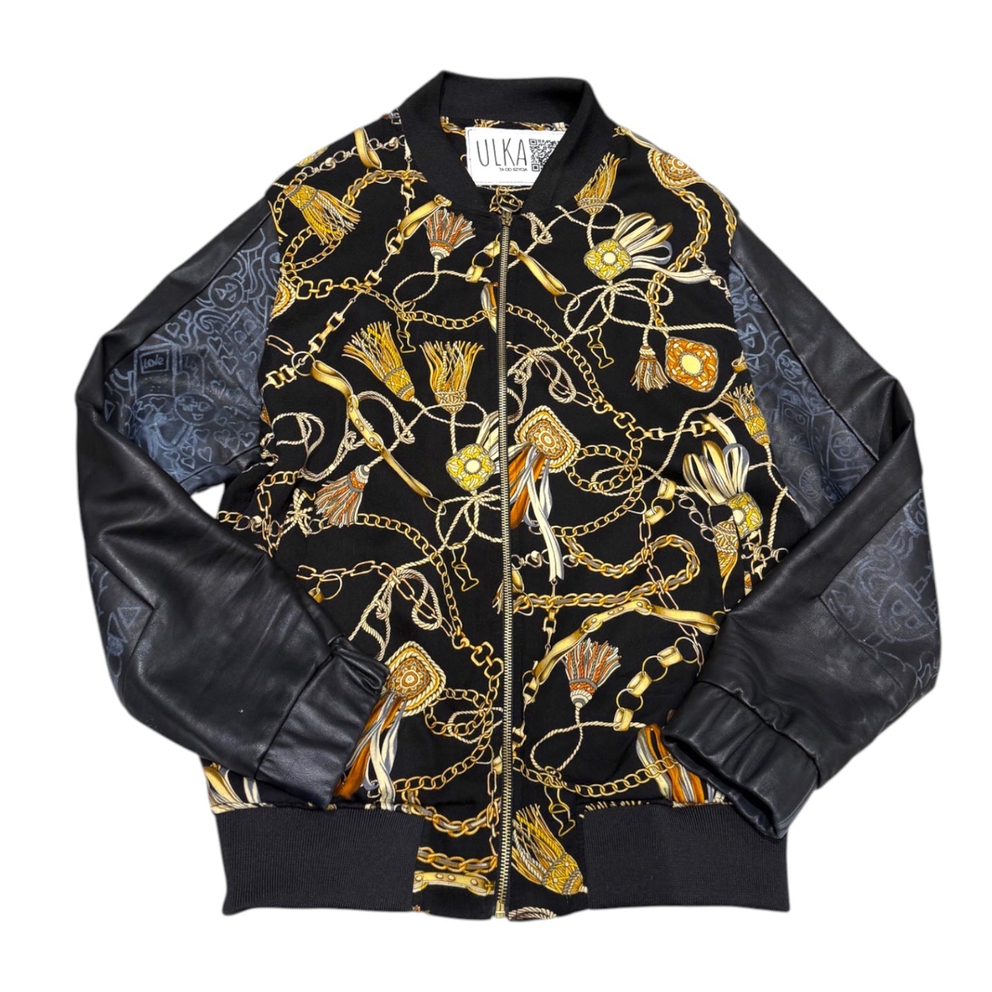 Ulka Leather Sleeve Jacket