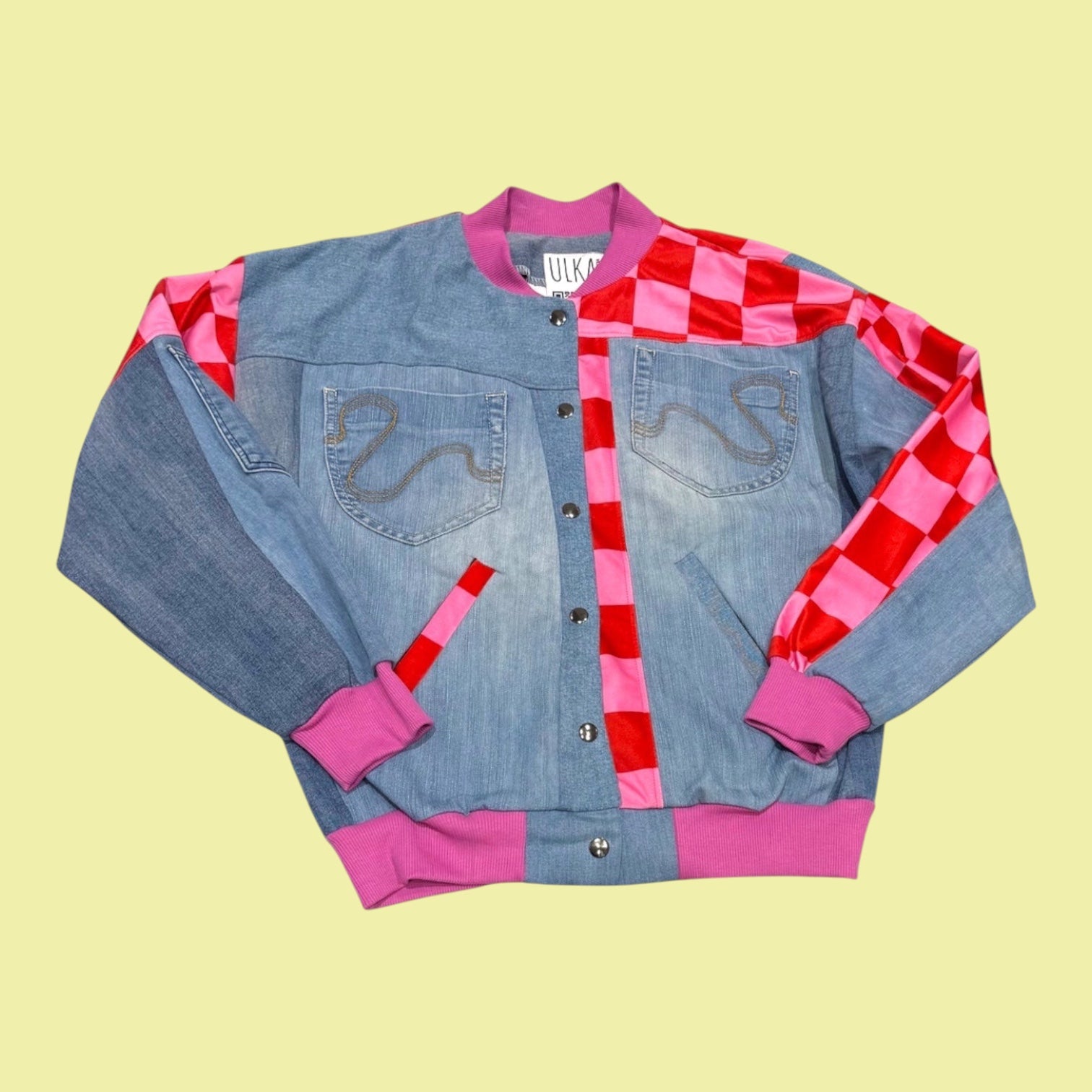 Ulka Pink Check & Denim Jacket