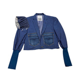 Ulka Cropped Ruffle Blazer