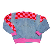 Ulka Pink Check & Denim Jacket 