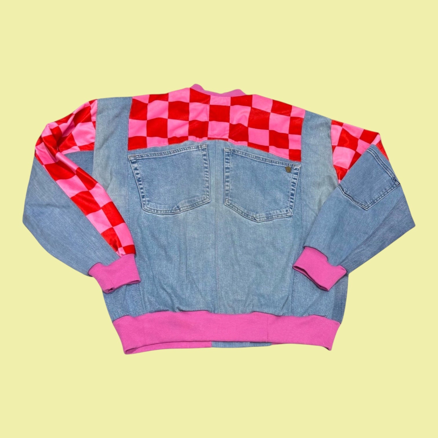 Ulka Pink Check & Denim Jacket