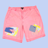 Pink Patchwork Shorts