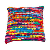 Hand Knit T-Shirt Strip Pillow