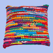Hand Knit T-Shirt Strip Pillow