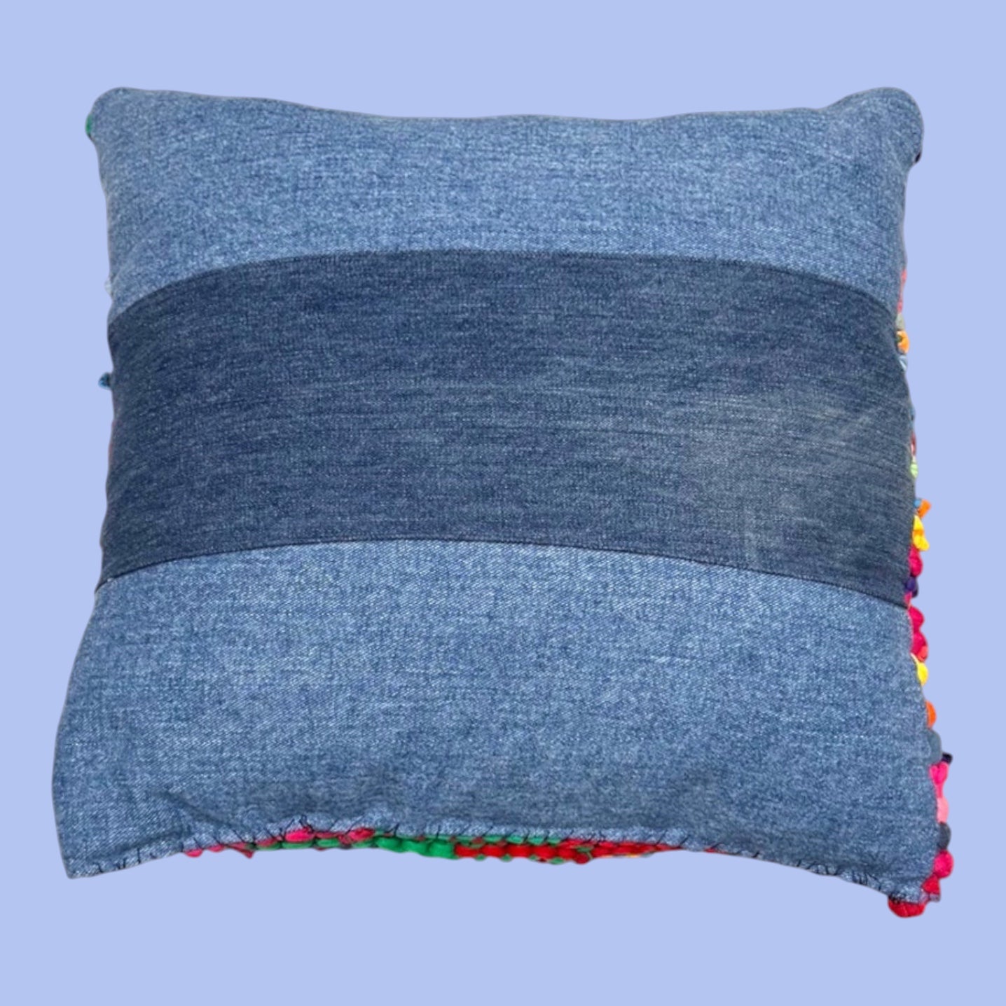 Hand Knit T-Shirt Strip Pillow