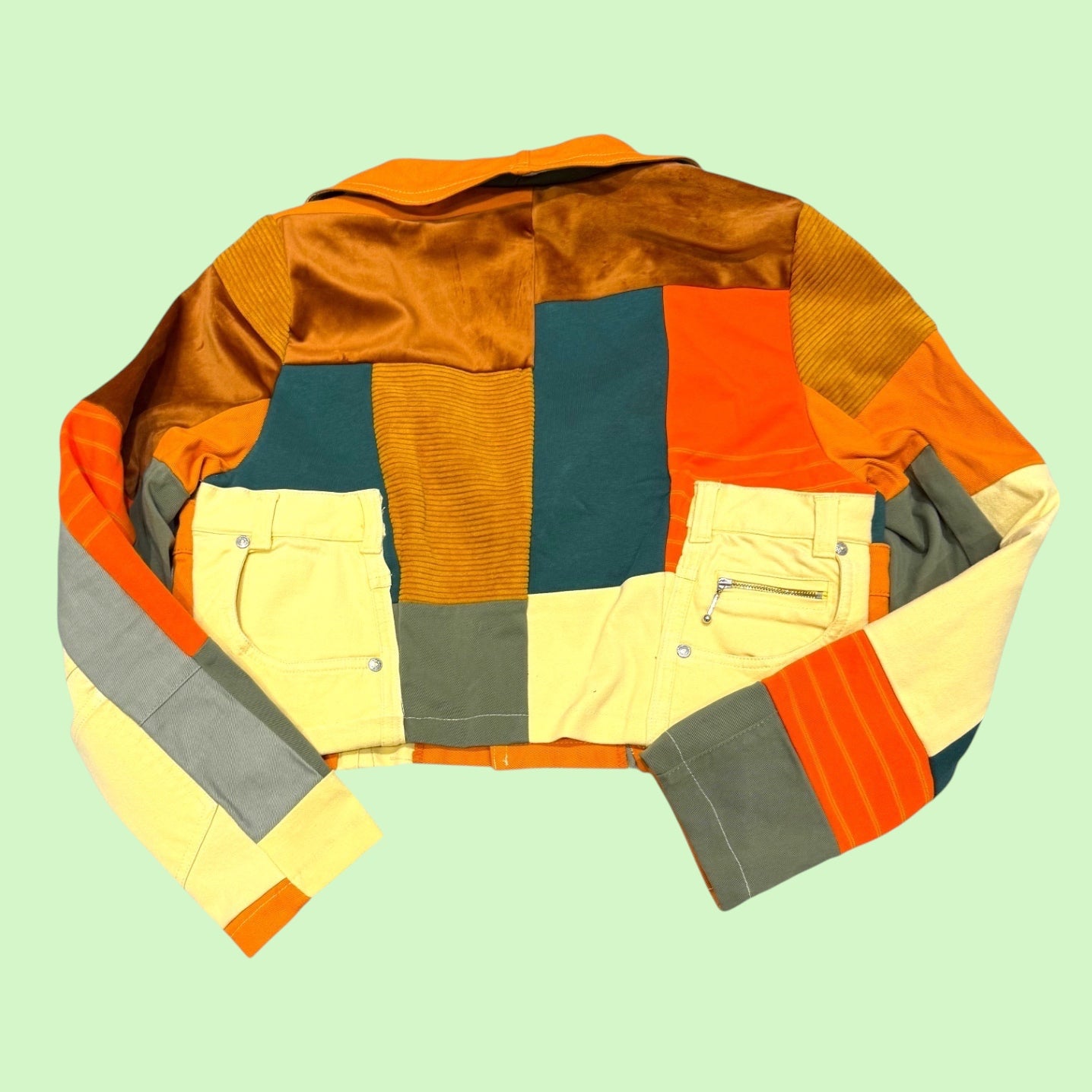 Cropped Patchwork Jacket