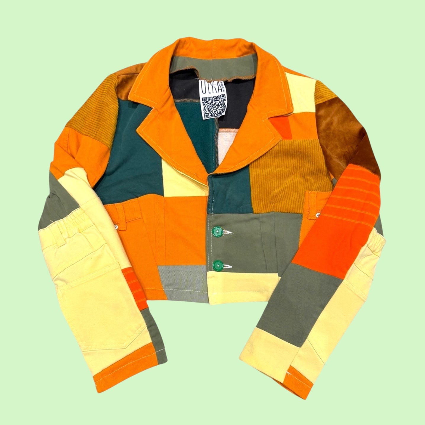 Cropped Patchwork Jacket