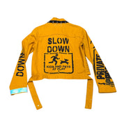 Yellow Painted Jean Jacket 