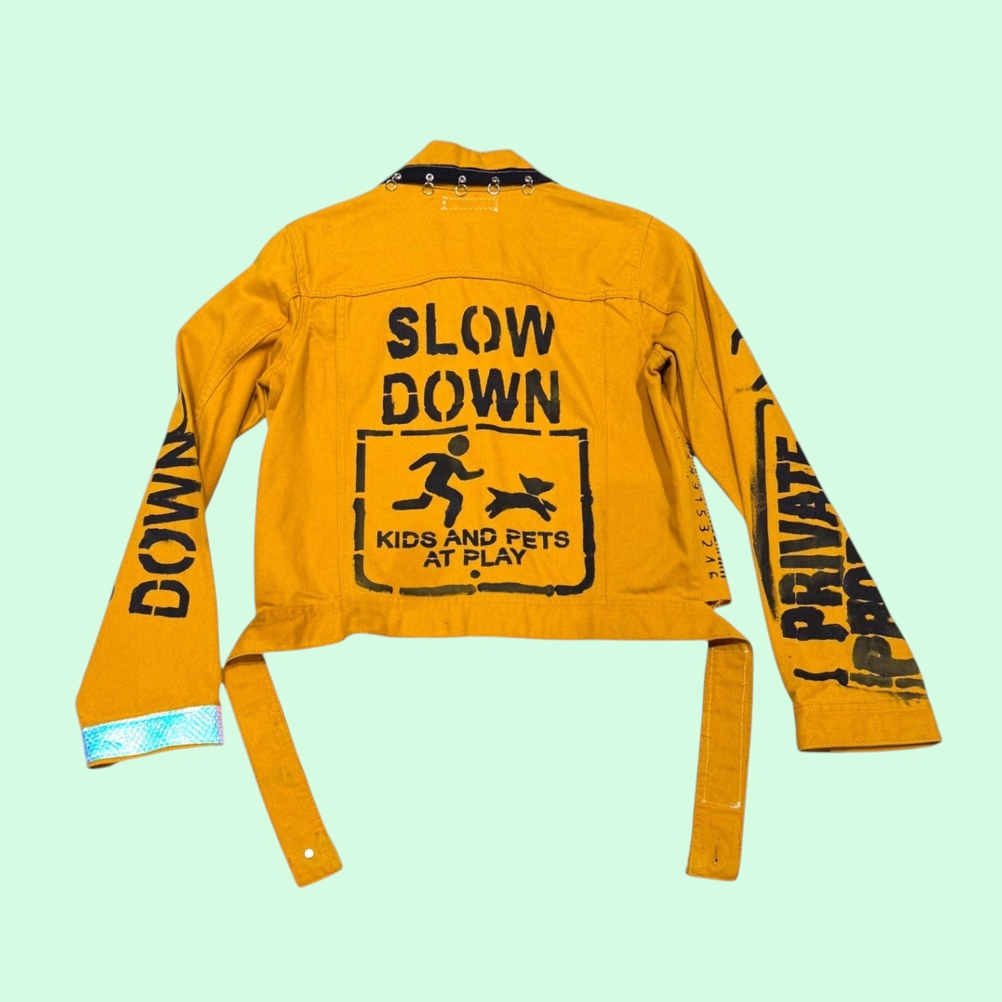 Yellow Painted Jean Jacket