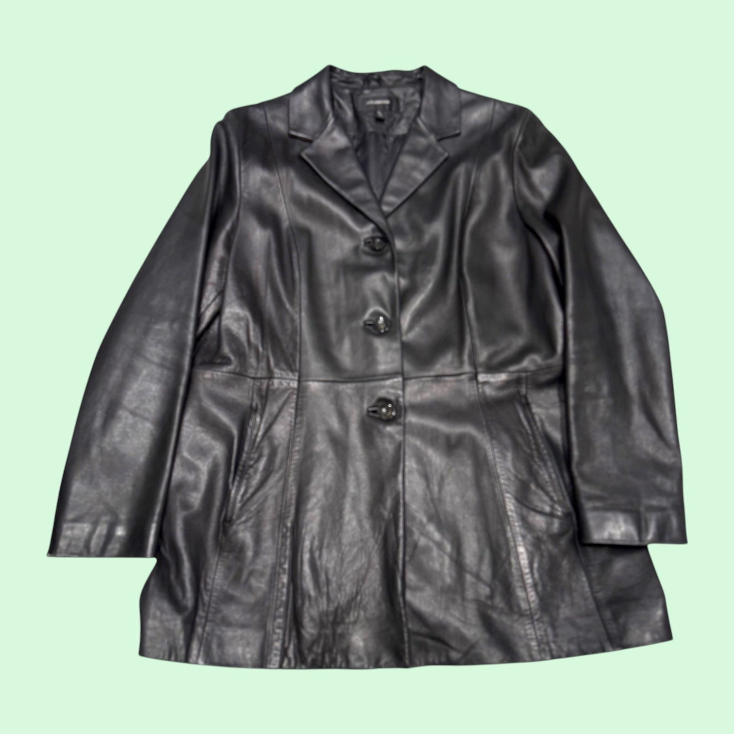 Leather Needlepoint Coat