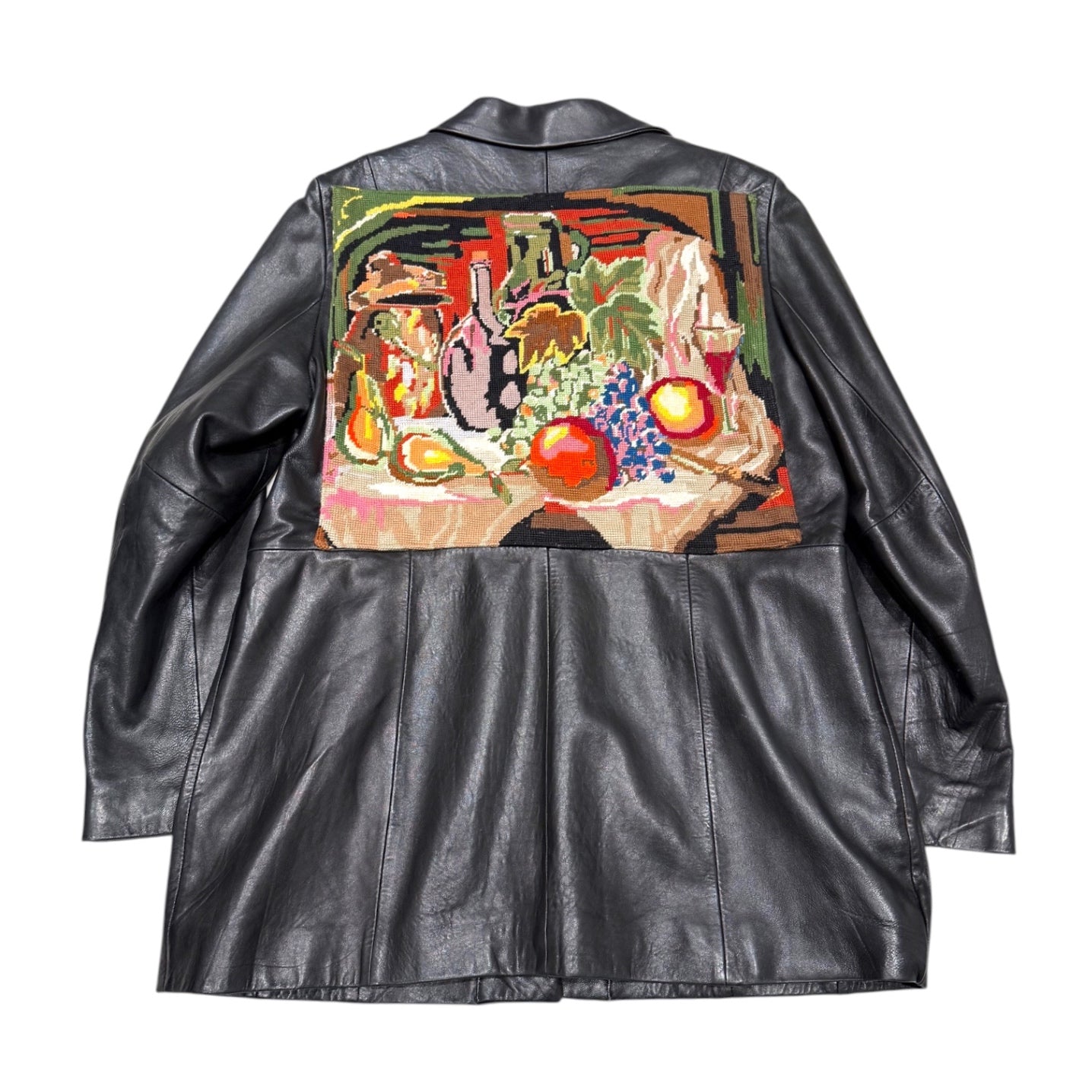 Leather Needlepoint Coat