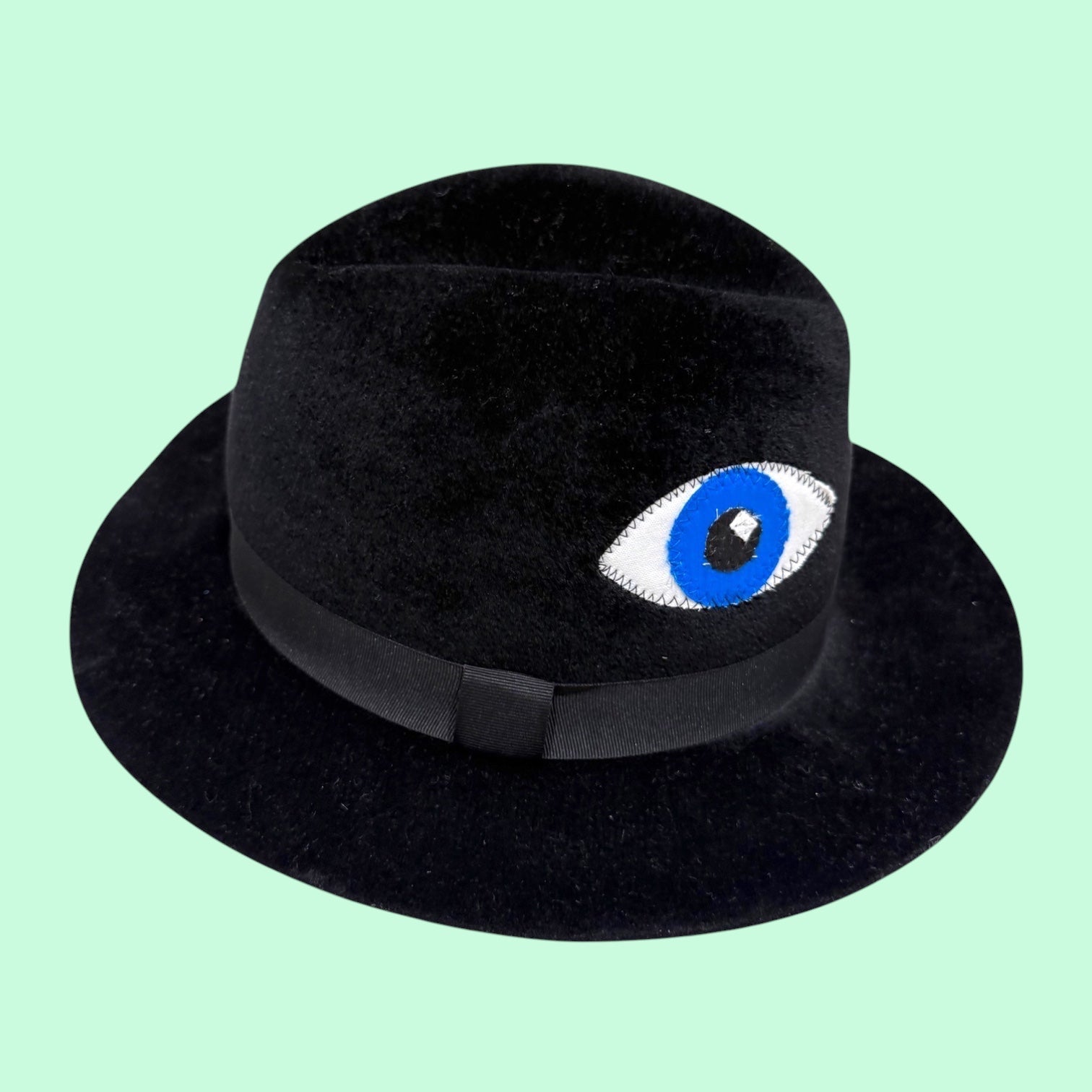 Rabbit Fur Fedora w/Eyes
