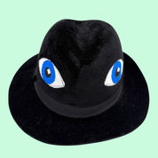 Rabbit Fur Fedora w/Eyes