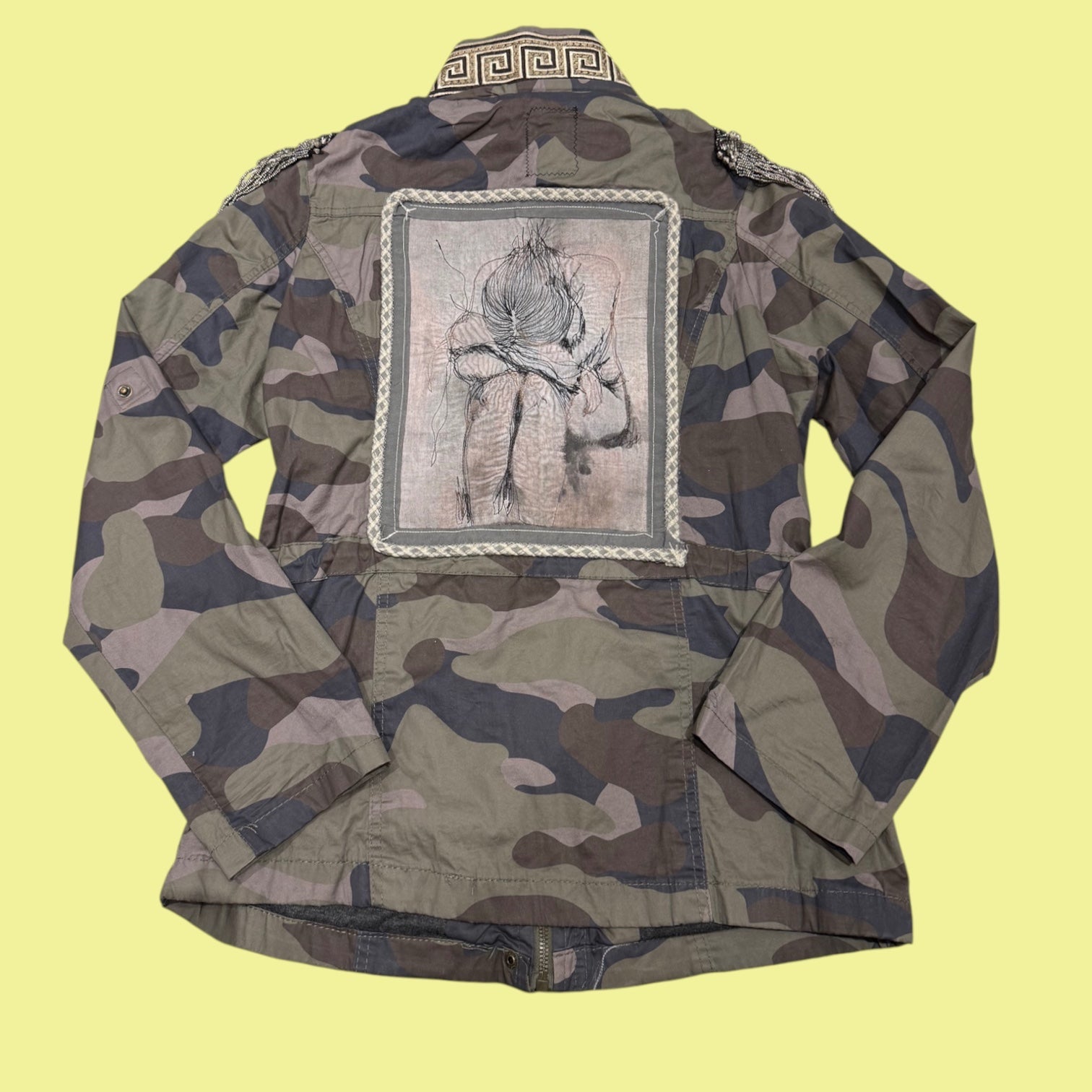 Camo Jacket with Woman