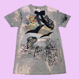 T-shirt with Lace & Stitched Art