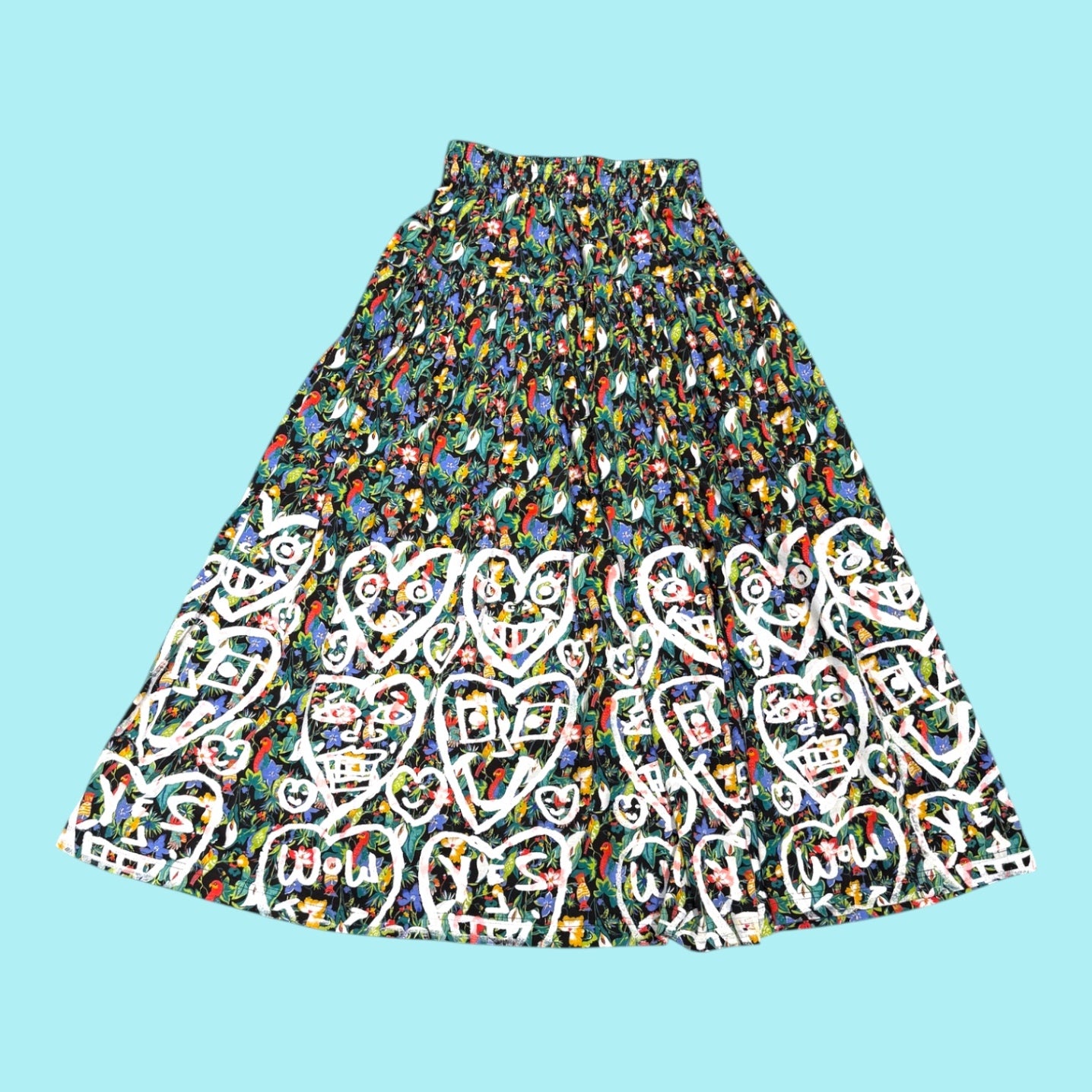 Snow Milk Heart Floral Skirt