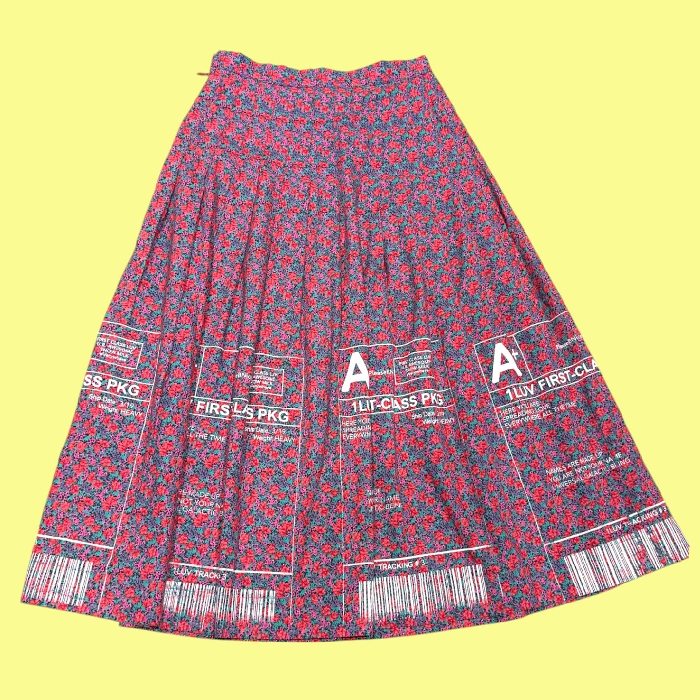 Snow Milk Floral Postage Skirt