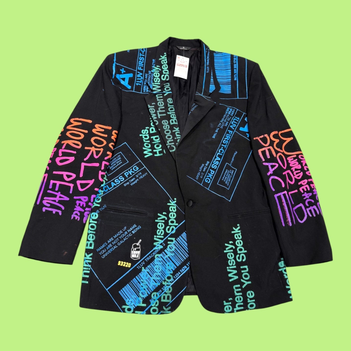 Snow Milk Words Blazer