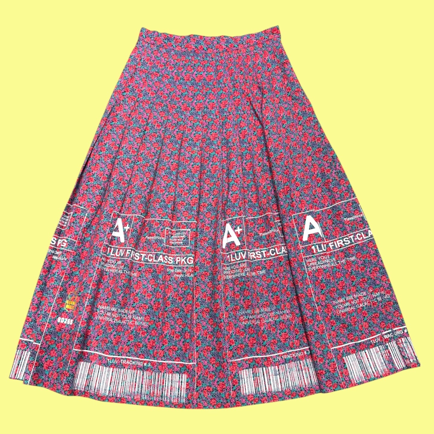 Snow Milk Floral Postage Skirt
