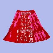 Snow Milk Red Pleated Skirt