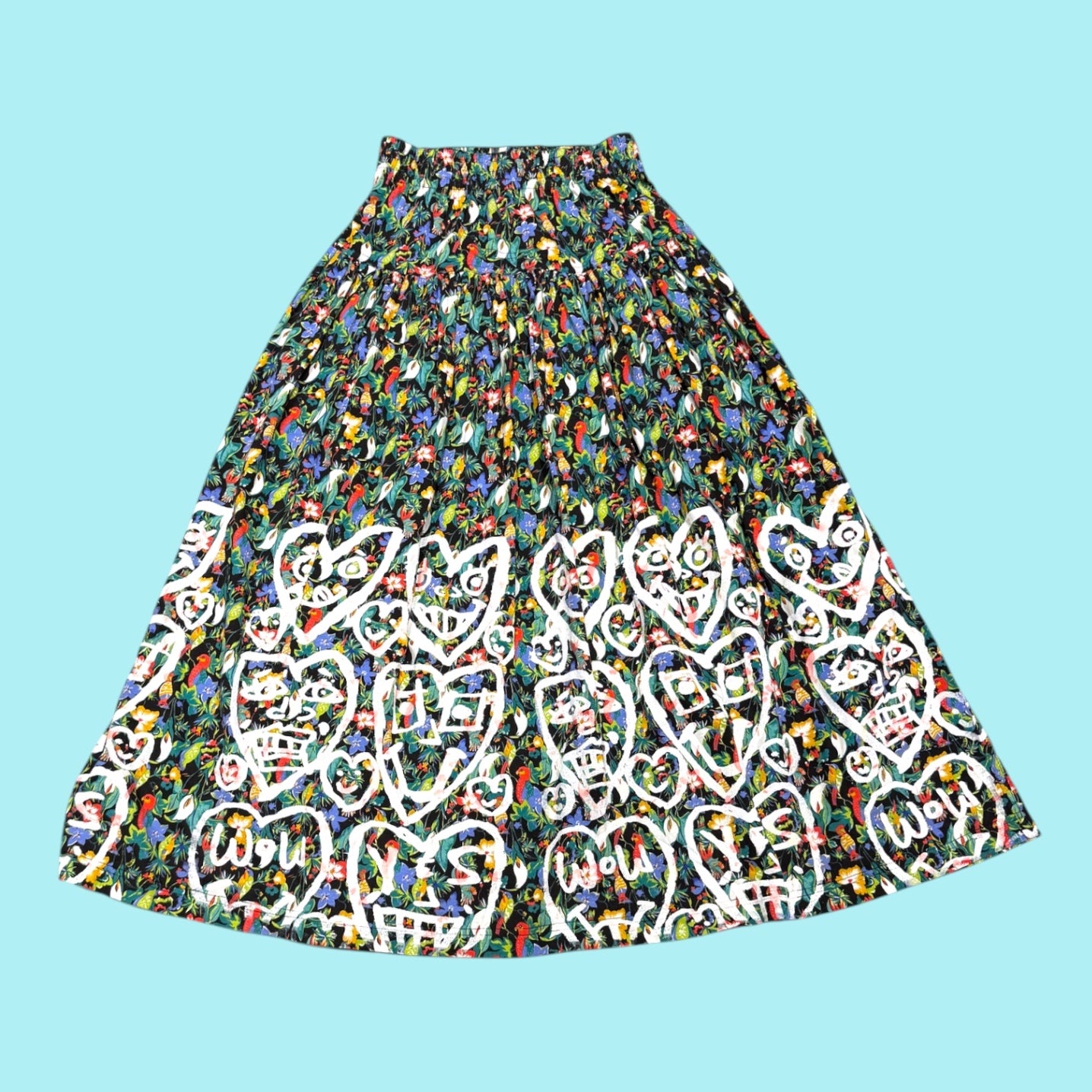 Snow Milk Heart Floral Skirt