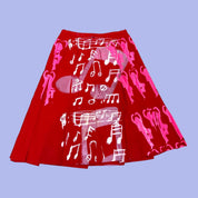 Snow Milk Red Pleated Skirt