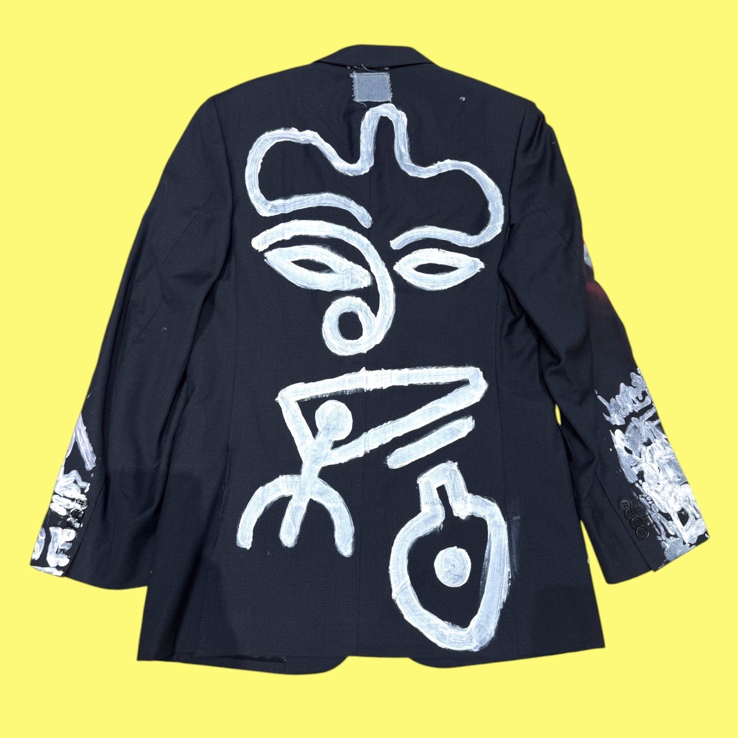 Black Painted Wool Blazer