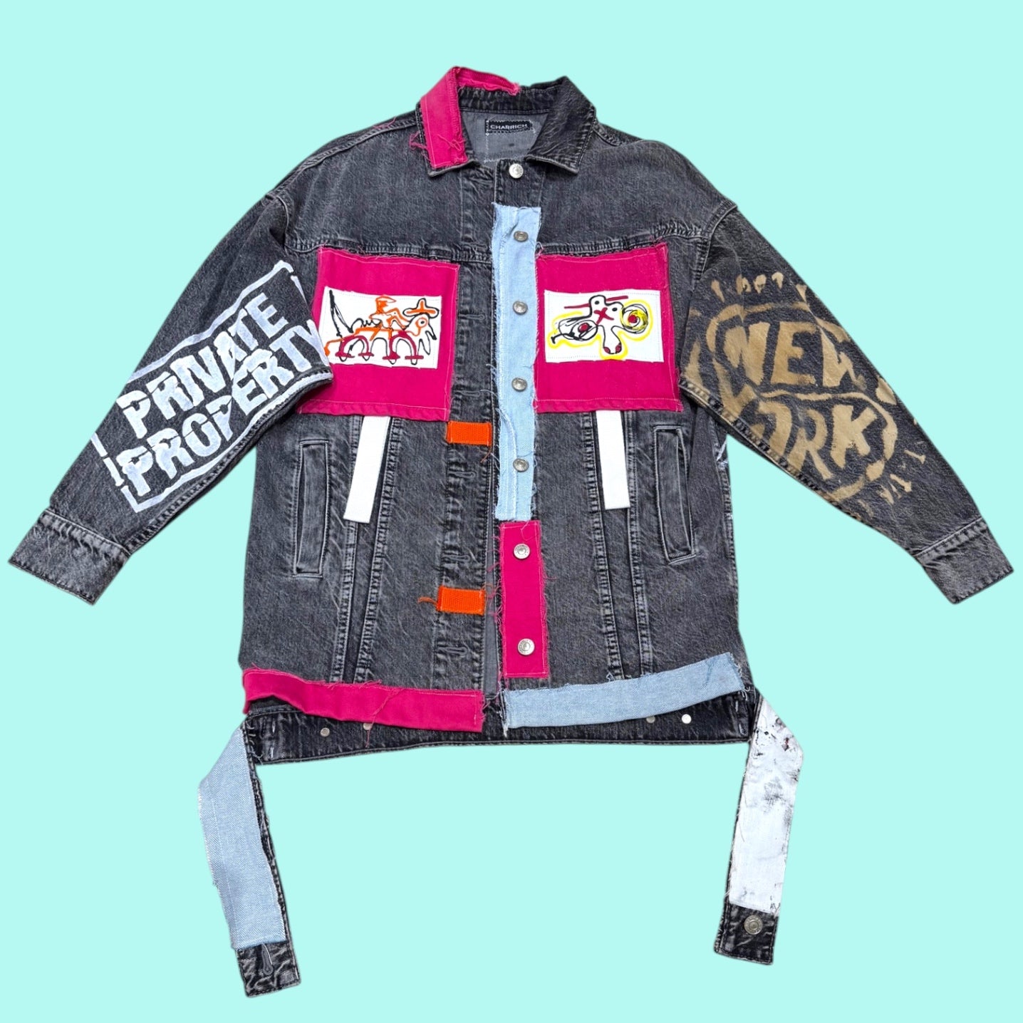Painted Applique Jean Jacket