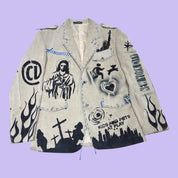 Corduroy Stitched and Painted Blazer